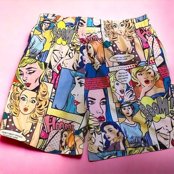 SHEIN “COMIC BOOK” DrawString Shorts - Picture 2 of 3